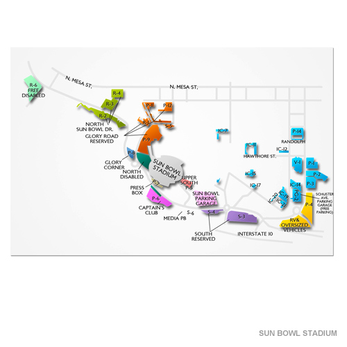 Sun Bowl Stadium Parking Venue Map