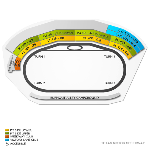 Texas Motor Speedway Suite Chart