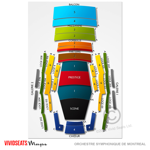 Place Des Arts - Orchestre Symphonique De Montreal Seating Chart ...