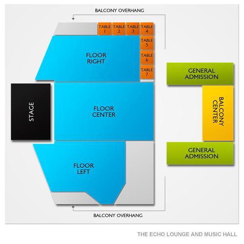 The Echo Lounge and Music Hall Venue Map