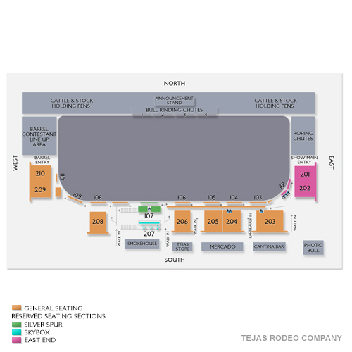 Tejas Rodeo Company Venue Map