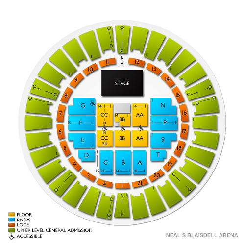 Neal S Blaisdell Arena Venue Map