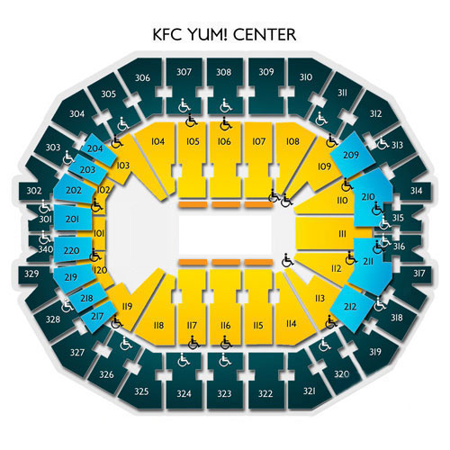 Kfc Yum Center Basketball Seating Chart