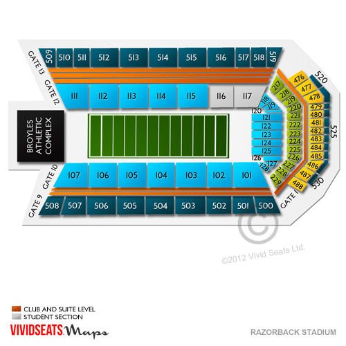 Razorback Stadium Tickets - Razorback Stadium Seating Chart  Vivid Seats