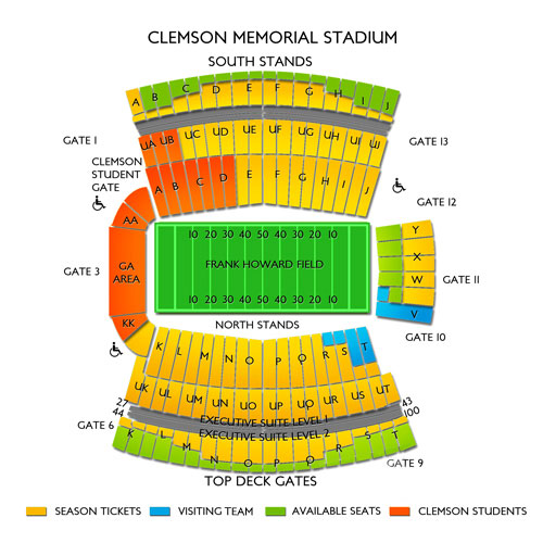 Clemson Football Seating Chart