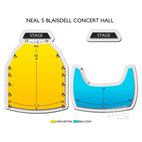 Neal Blaisdell Concert Hall Seating Chart
