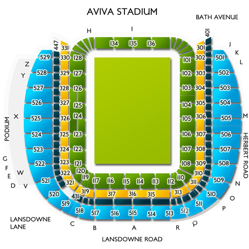Aviva Stadium Seating Chart Vivid Seats