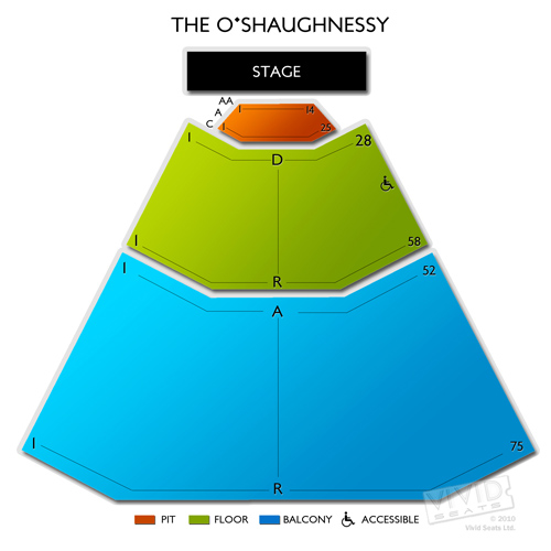 Oshaughnessy Auditorium Seating Chart Vivid Seats