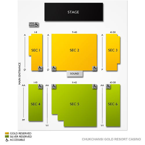 Chukchansi Gold Resort and Casino Venue Map