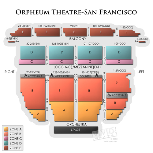 Orpheum Theater Seating Chart Los Angeles