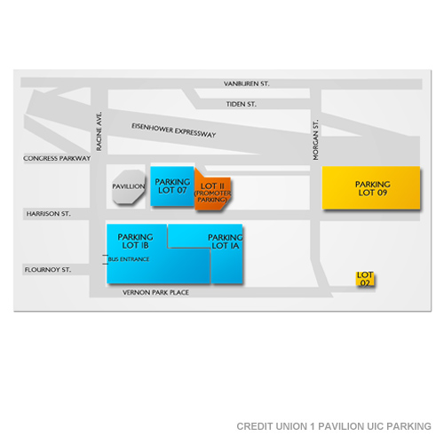 Credit Union 1 Arena at UIC Parking Venue Map