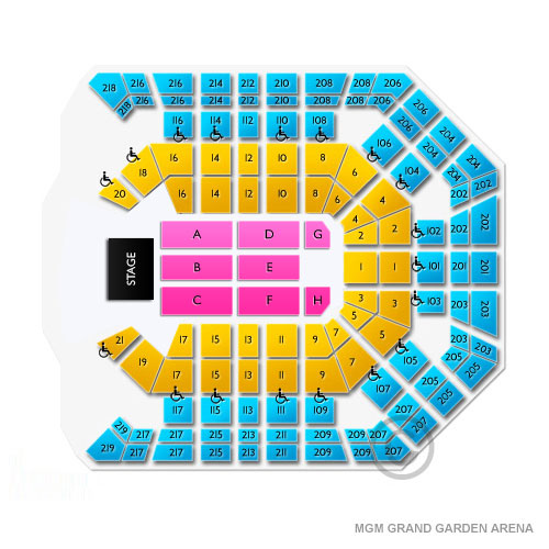MGM Grand Garden Arena 2019 Seating Chart