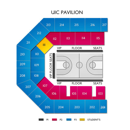 Credit Union 1 Arena at UIC Venue Map
