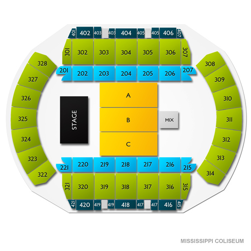 Mississippi Coliseum Venue Map