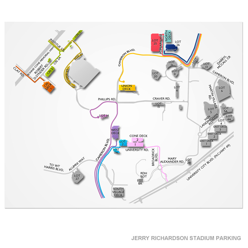 Jerry Richardson Stadium Parking Venue Map