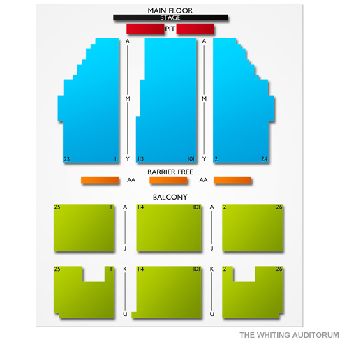 The Whiting Auditorium Seating Chart