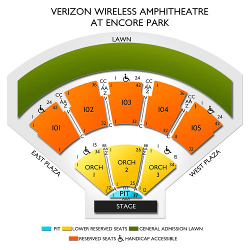 Ameris Bank Amphitheatre Seating Chart With Seat Numbers