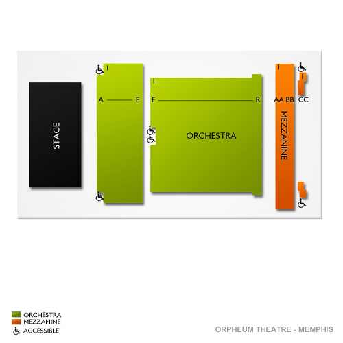 Halloran Centre at Orpheum Theatre - Memphis Venue Map