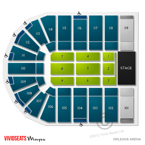 Orleans Arena Seating Chart Vivid Seats
