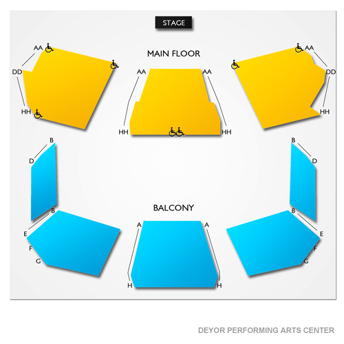 DeYor Performing Arts Center - Ford Family Recital Hall Venue Map