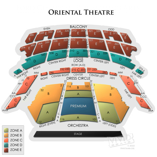 Ford center oriental theatre chicago seating chart #10
