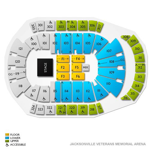 Jacksonville Memorial Arena Seating Chart