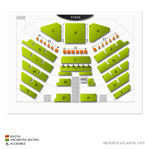 Resorts Atlantic City Seating Chart | Vivid Seats