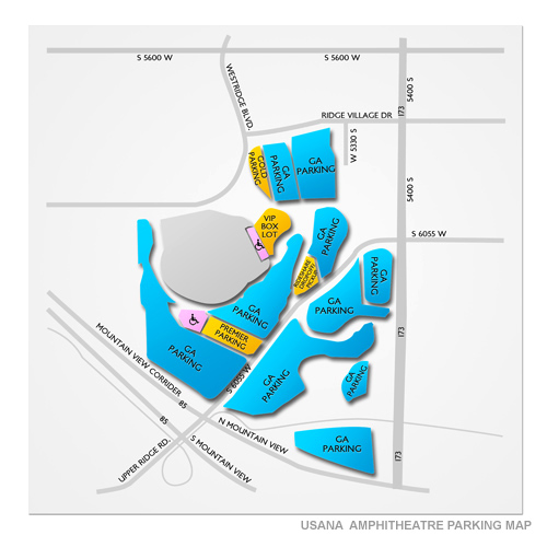 Utah First Credit Union Amphitheatre Parking Venue Map
