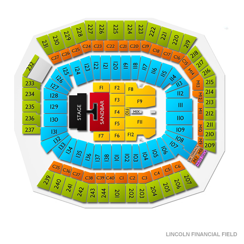 Kenny Chesney Lincoln Financial Field Seating Chart