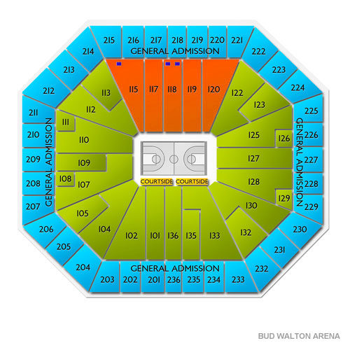 Bud Walton Arena Seating Chart