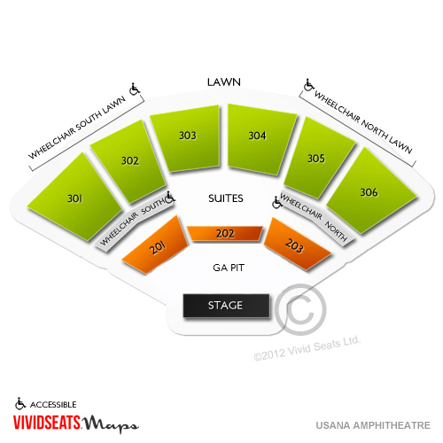 USANA Amphitheatre Seating Chart