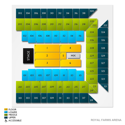 royal farms arena seaing seat numbers