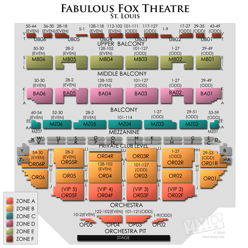 St Louis Fabulous Fox Theater Seating Chart