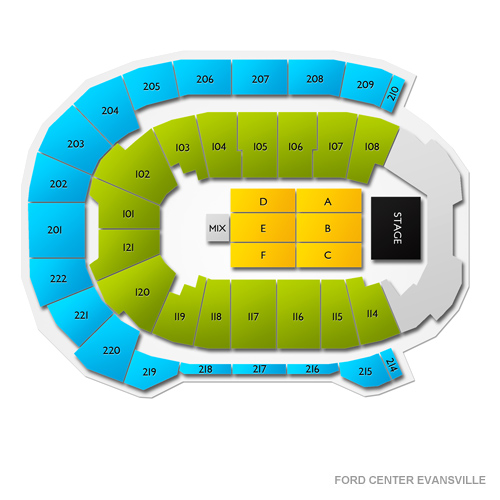 Ford Center Evansville Venue Map