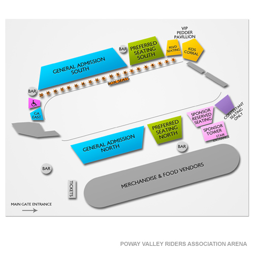 Poway Valley Riders Association Arena Venue Map