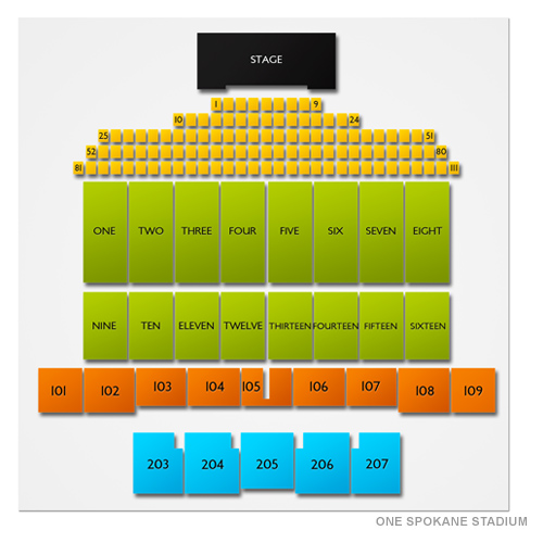One Spokane Stadium Venue Map