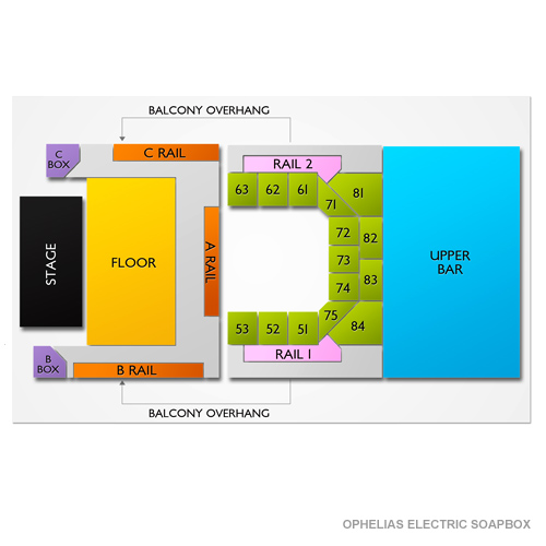 Ophelia's Electric Soapbox Venue Map