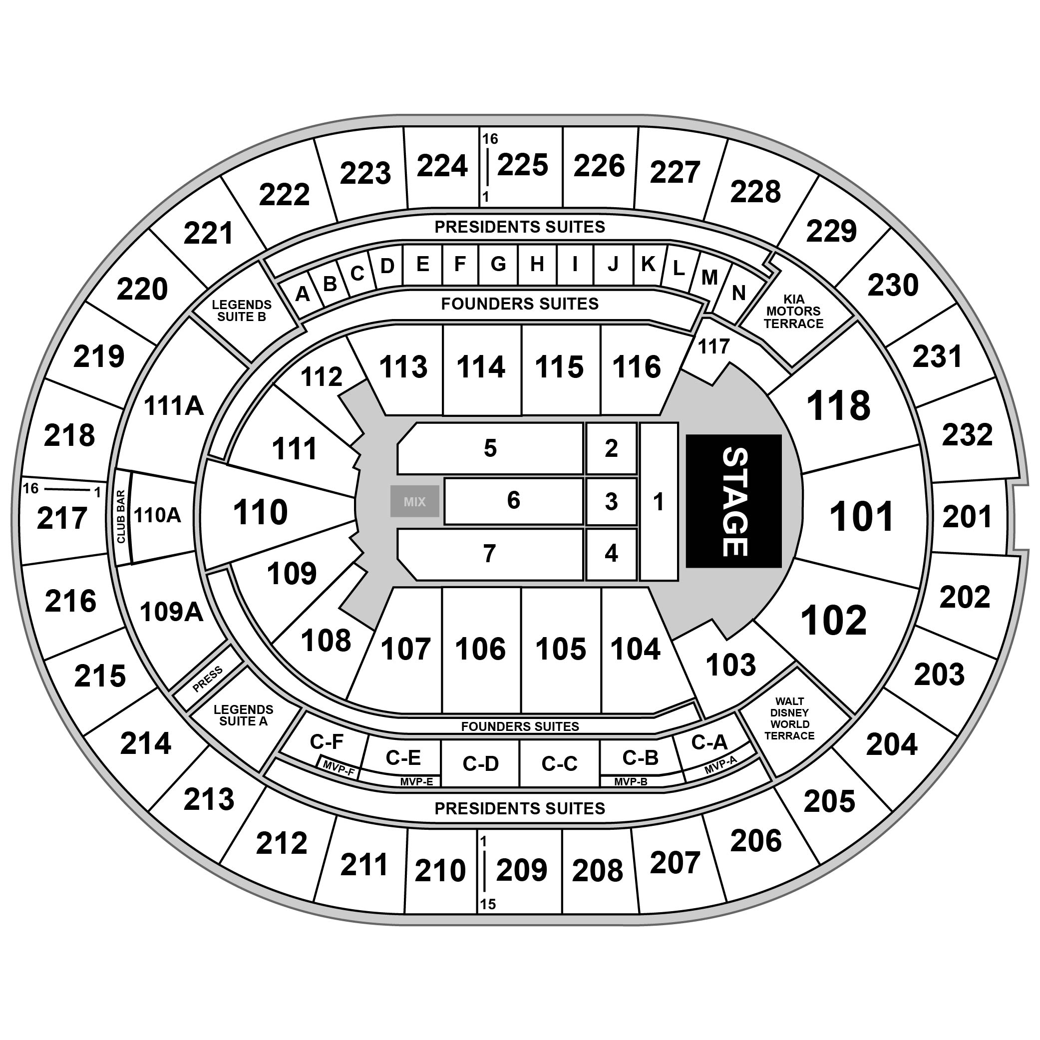 Kia Center Venue Map