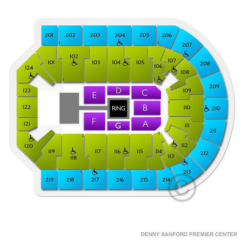 Denny Sanford Premier Center Seating Chart With Rows