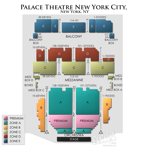 Palace Theatre New York Seating Chart Vivid Seats