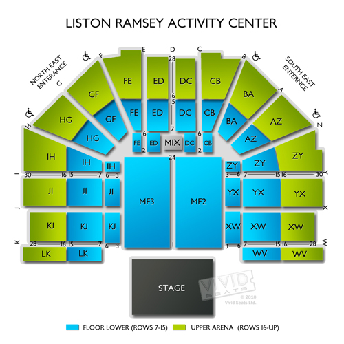 liston ramsey activity center seating chart vivid seats carowinds paladium seating chart