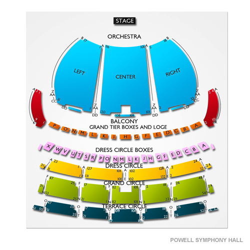 Powell Symphony Hall Seating Chart | Vivid Seats