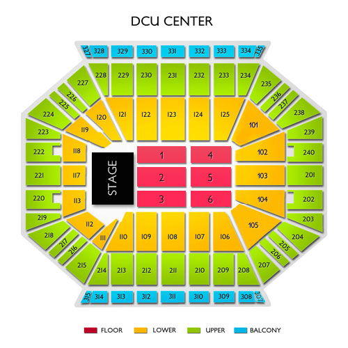 DCU Center 2019 Seating Chart