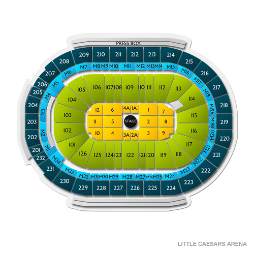 Little Caesars Arena Venue Map