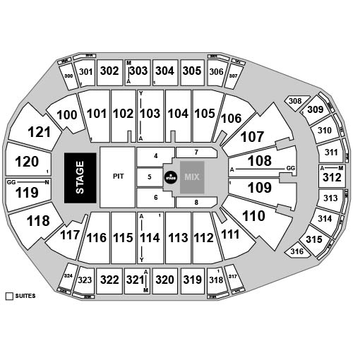 Vystar Veterans Memorial Arena Venue Map
