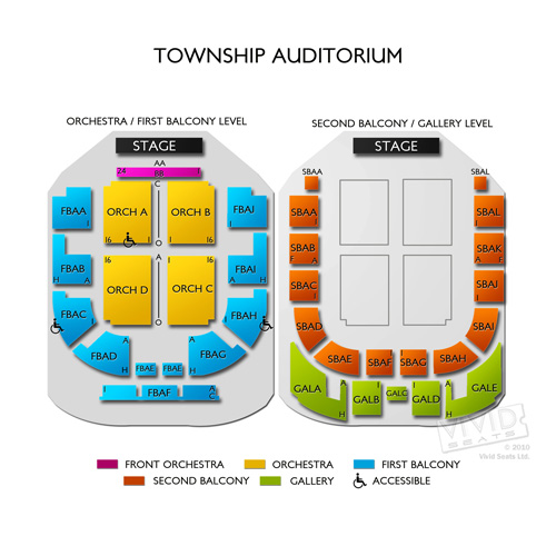 Detailed Seating Chart For Township Auditorium
