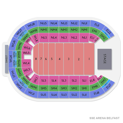SSE Arena Belfast Venue Map
