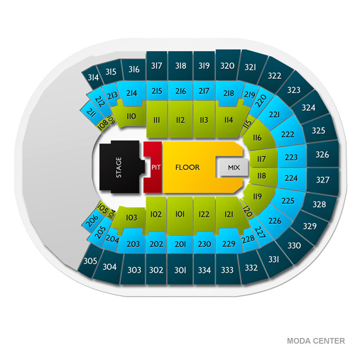 Moda Center Concert Seating Chart