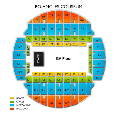 Bojangles Coliseum Venue Map