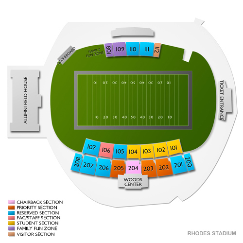 Rhodes Stadium Seating Chart